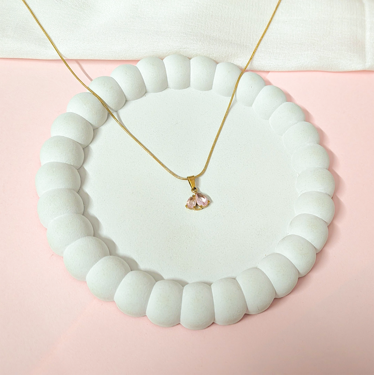 AD Stone Dual Teardrop Pendant for Girls & Women's