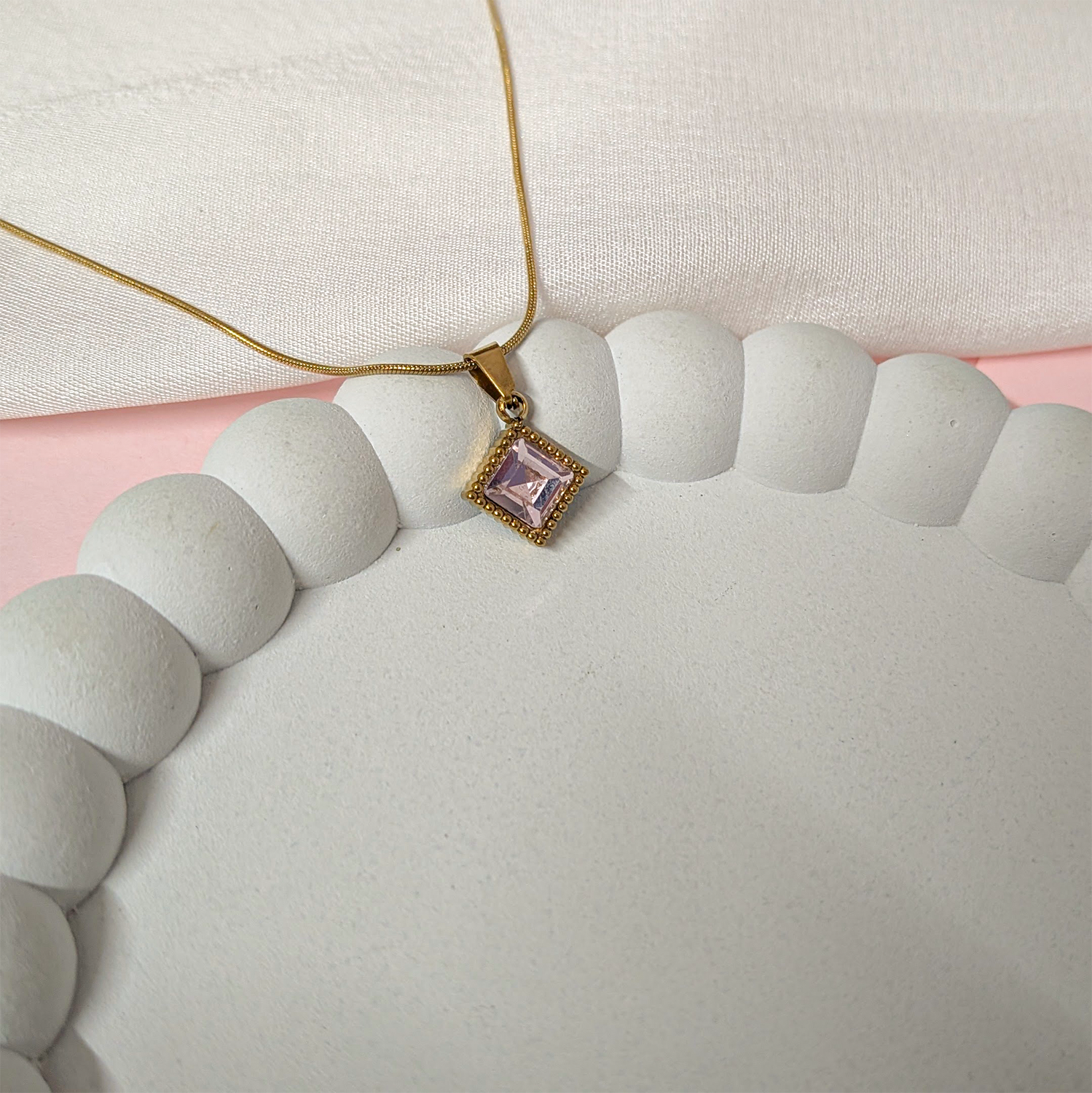 Symmetry Square Diamond Shape Stone Pendant for Girls & Women's
