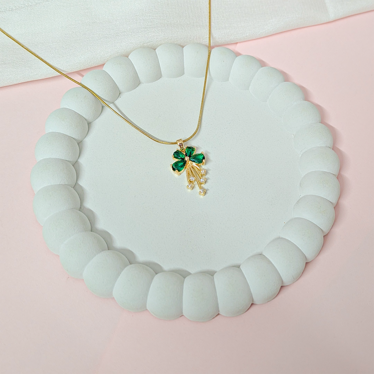 Delicate Crystal Flower Design Accented Pendant for Girls & Women's