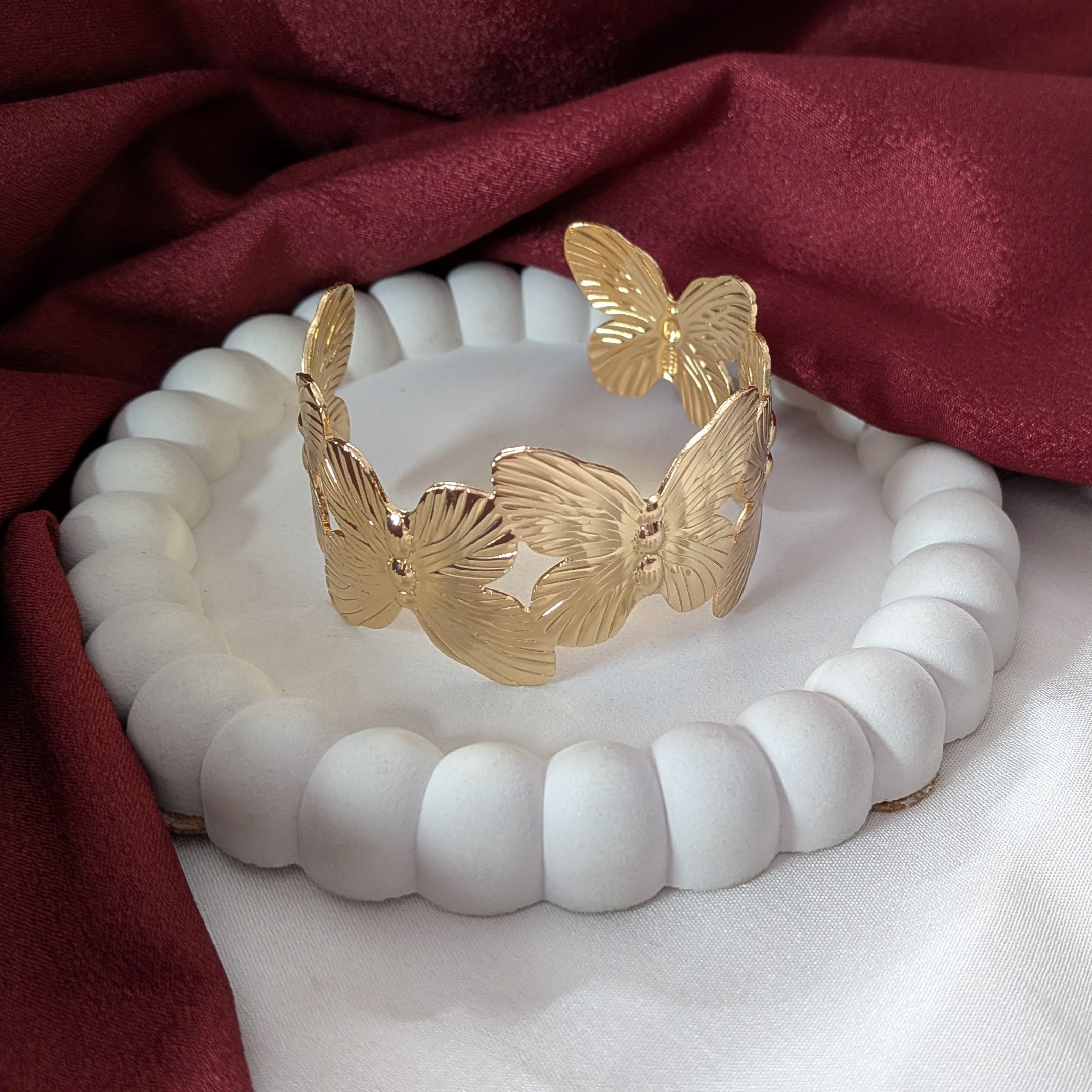 Golden Butterfly Cuff Bracelet for Women & Girls
