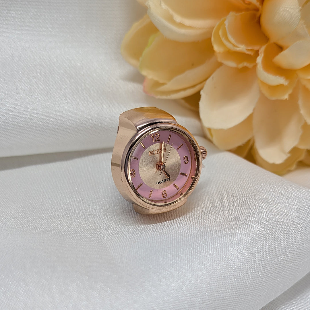 Rose Gold Stretchy Finger Ring Watch for Men & Women