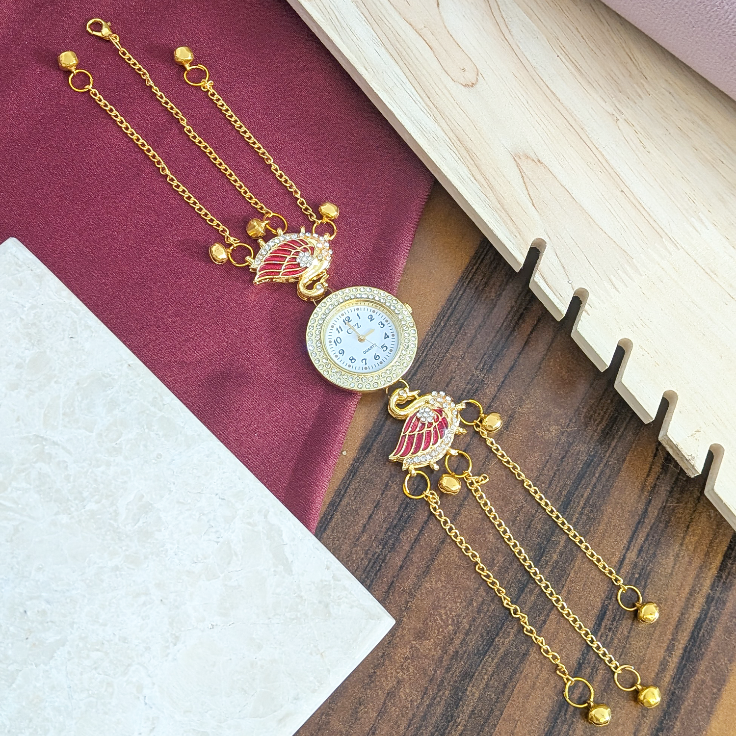 Swan Crystal Kashmiri Watch for Women & Girls