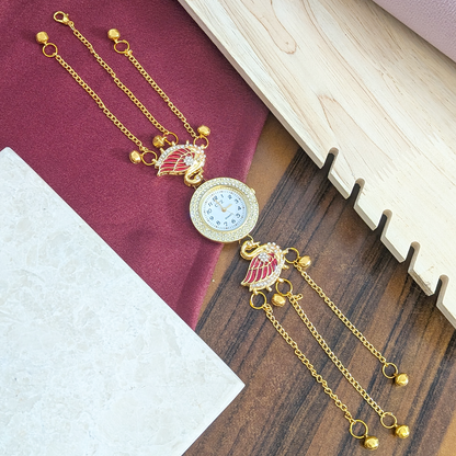 Swan Crystal Kashmiri Watch for Women & Girls