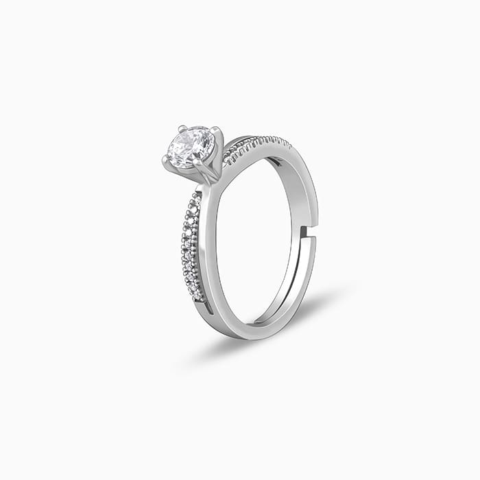 Classic Solitaire Adjustable CZ Ring