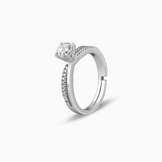 Classic Solitaire Adjustable CZ Ring