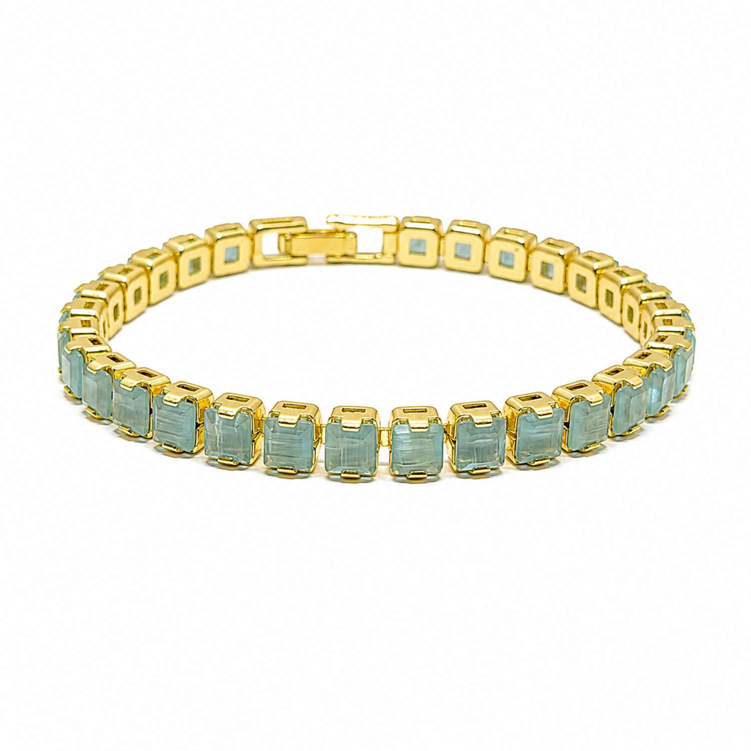 CZ Stone Princess Tennis Bracelet With Hinged Clasp For Girls & Women's