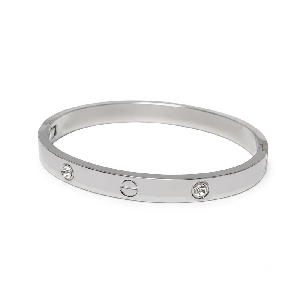 Elegant Love Bracelet with CZ Stone (Anti-Tarnish)