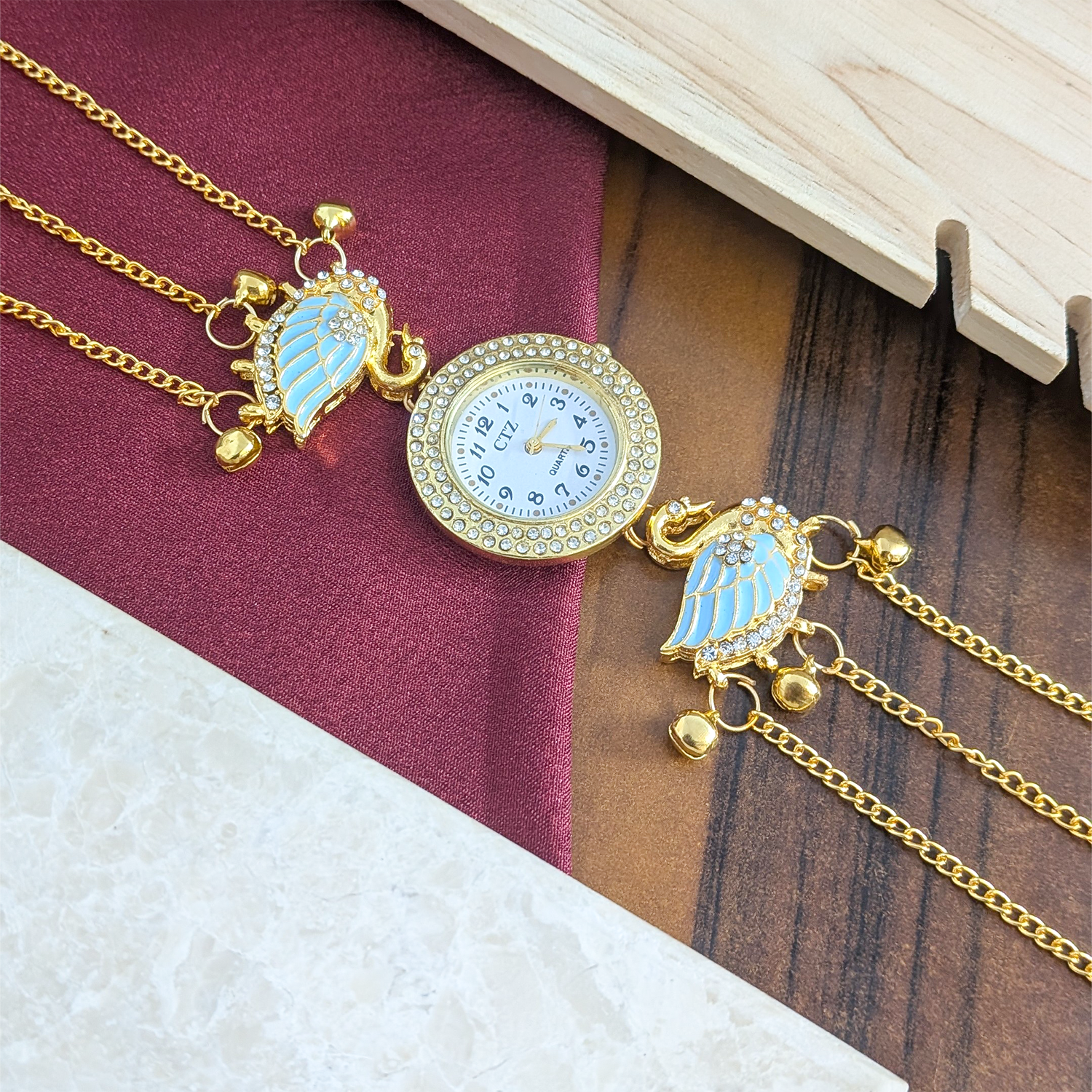 Swan Crystal Kashmiri Watch for Women & Girls