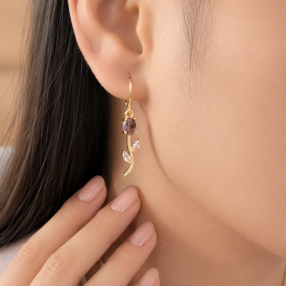 Crystal Tulip Pendant & Dangle Earrings Set for Women & Girls
