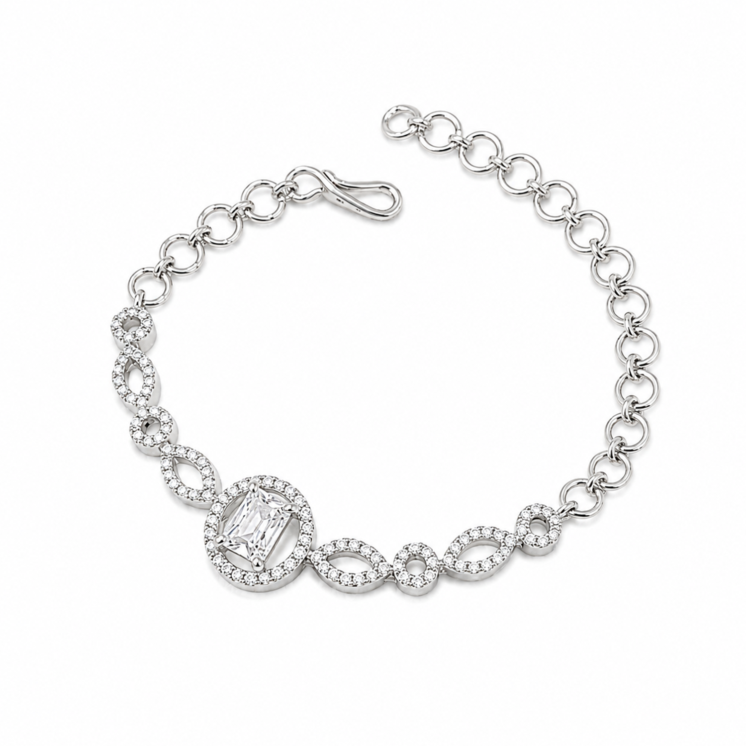 Shimmering Petals Austrian Stones Design Bracelet for Girls & Women's