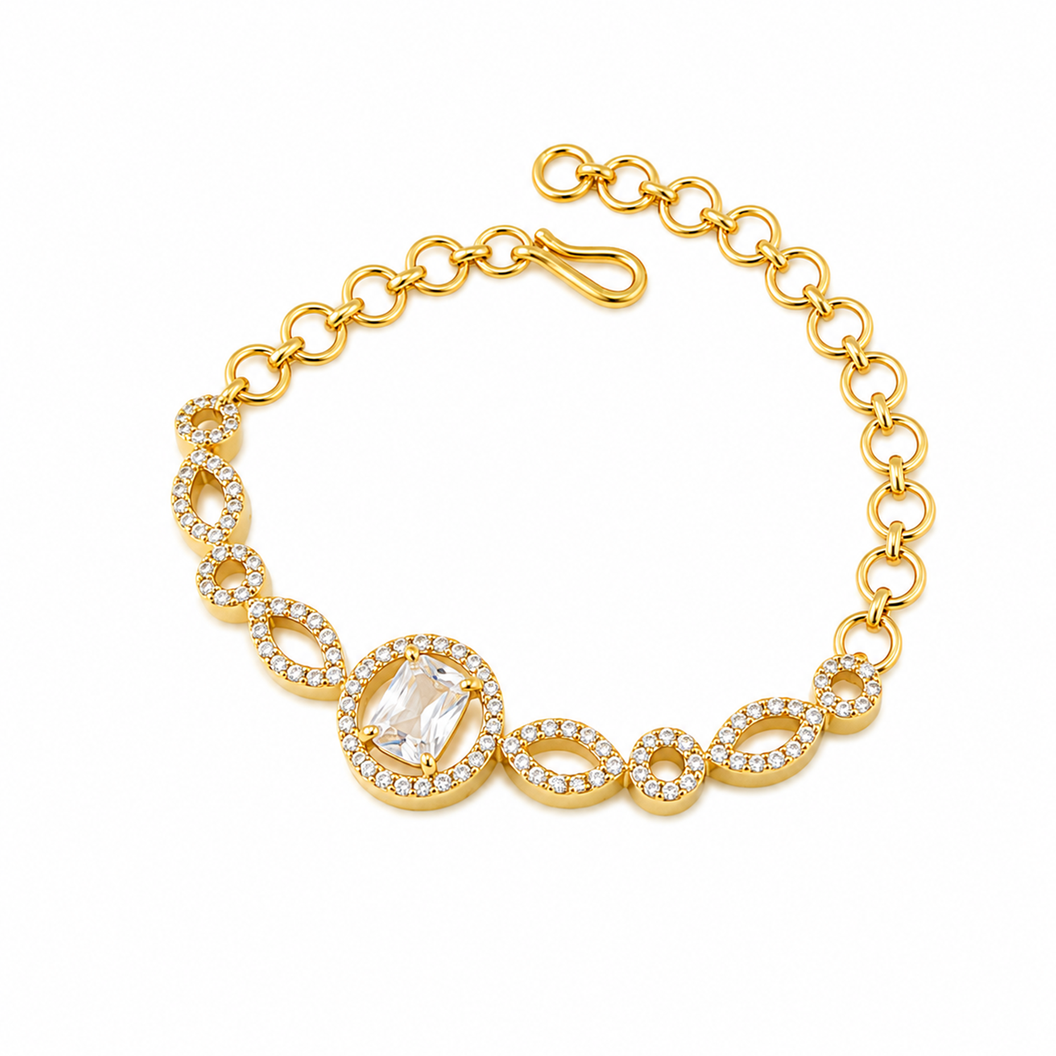 Shimmering Petals Austrian Stones Design Bracelet for Girls & Women's