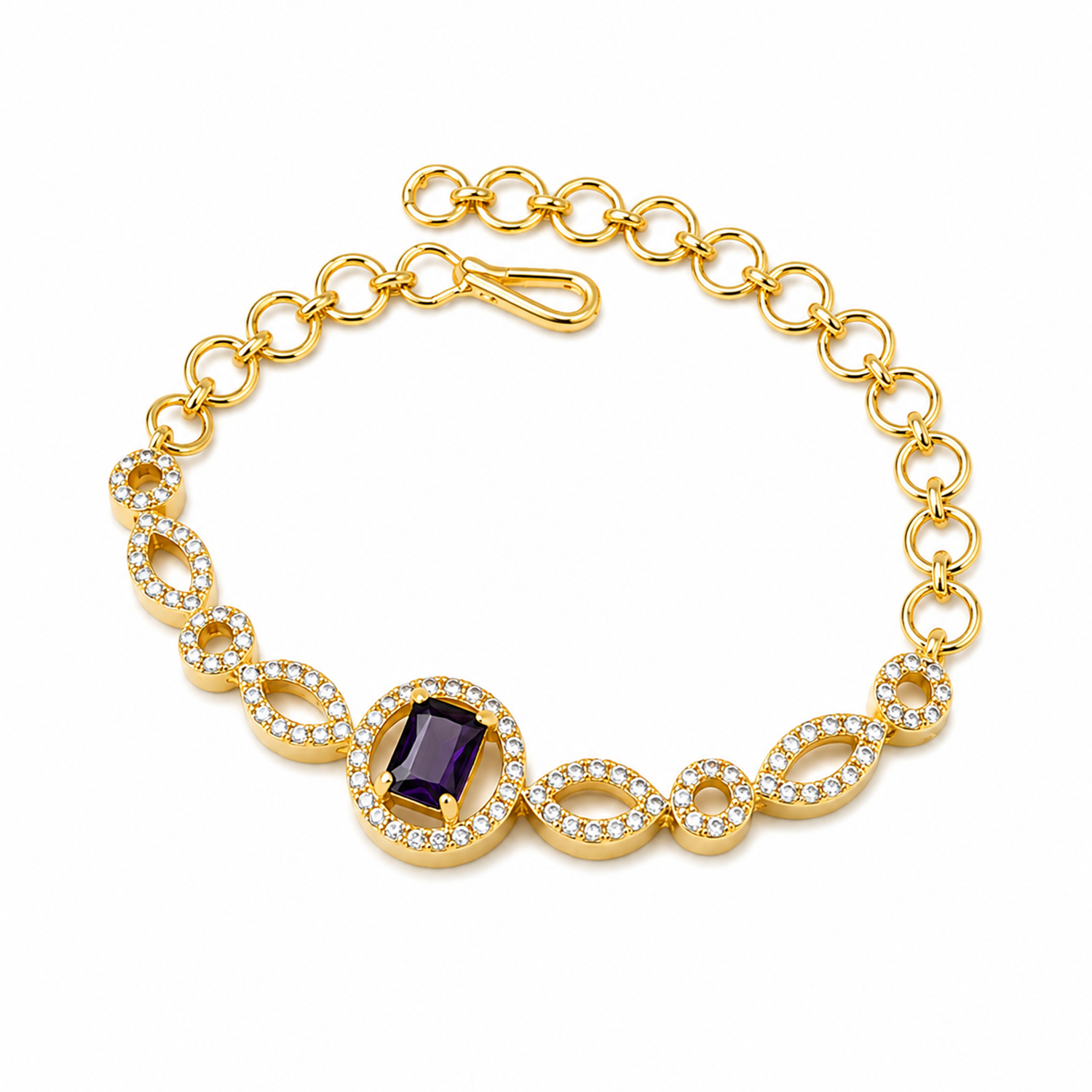 Shimmering Petals Austrian Stones Design Bracelet for Girls & Women's