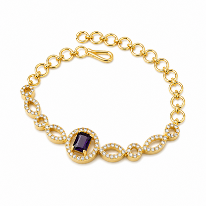 Shimmering Petals Austrian Stones Design Bracelet for Girls & Women's