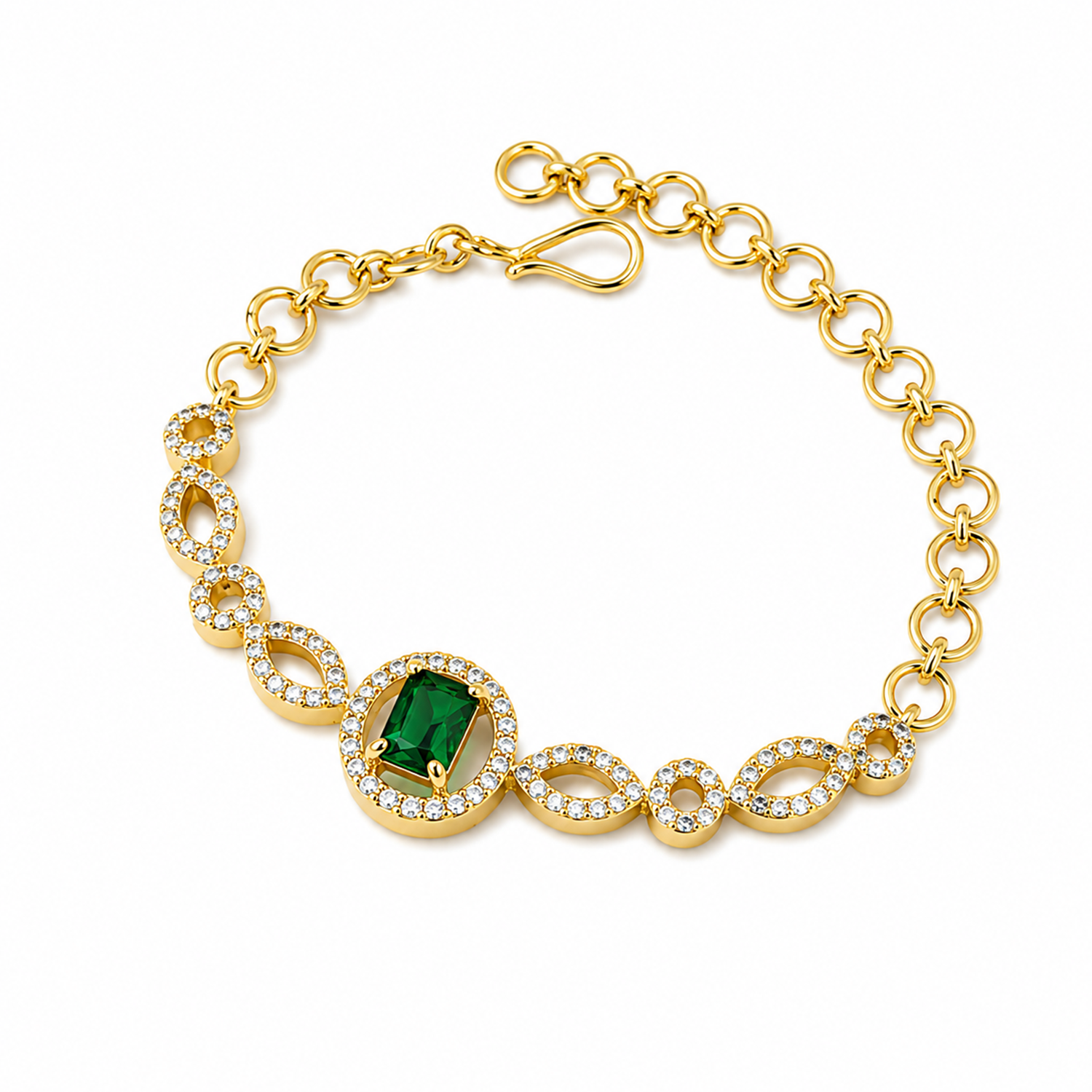 Shimmering Petals Austrian Stones Design Bracelet for Girls & Women's