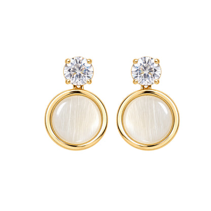 Sparkling Round Crystal Stud Earrings for Girls & Women's