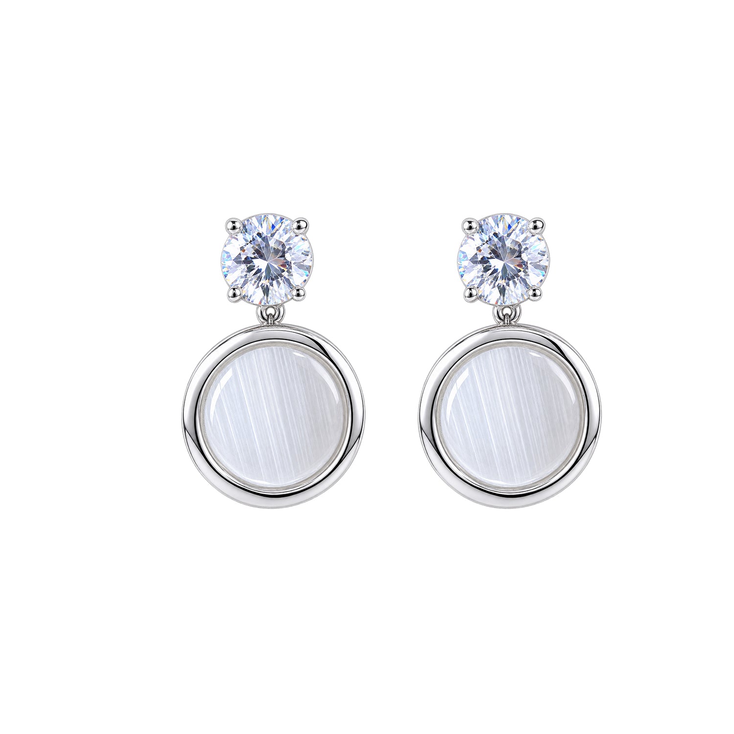 Sparkling Round Crystal Stud Earrings for Girls & Women's