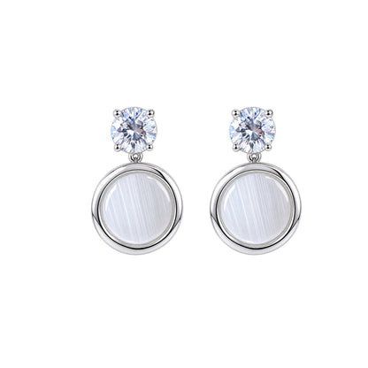 Sparkling Round Crystal Stud Earrings for Girls & Women's