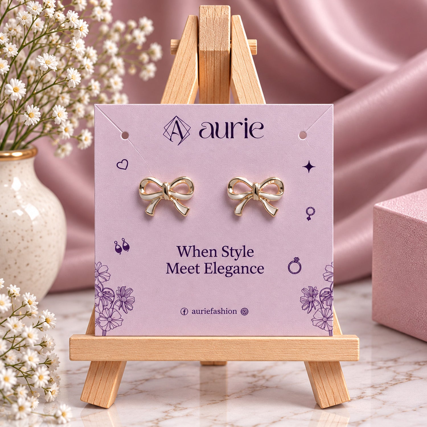 Pretty Bow Stud Earrings for Girls & Women's
