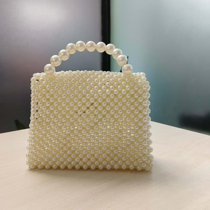 Classic Pearl Beaded Handheld Bag