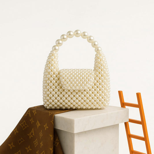 Luxury Pearl Flap-Top Handle Bag