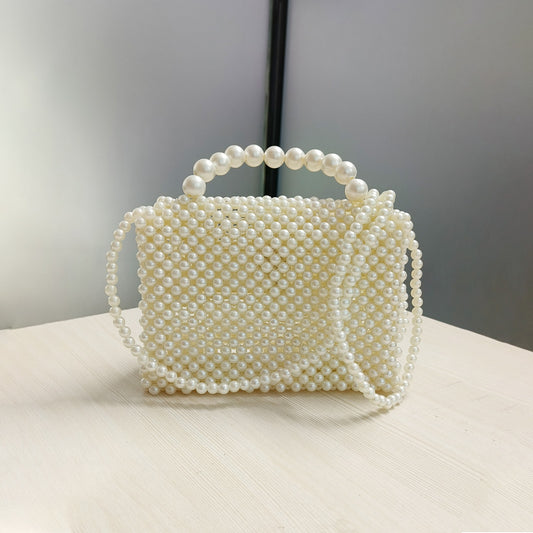 Elegant Pearl Beaded Shoulder Bag