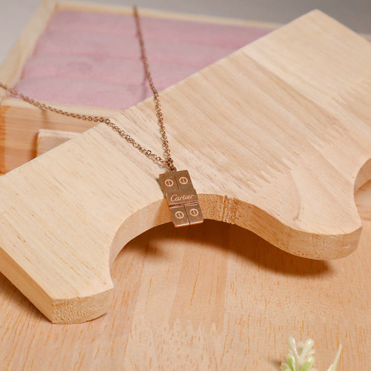 Rose Gold Cartier Pendant Necklace (Anti Tarnish)