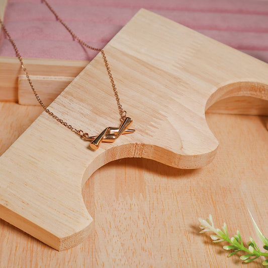 Rose Gold Cross Sword Pendant Necklace (Anti Tarnish)