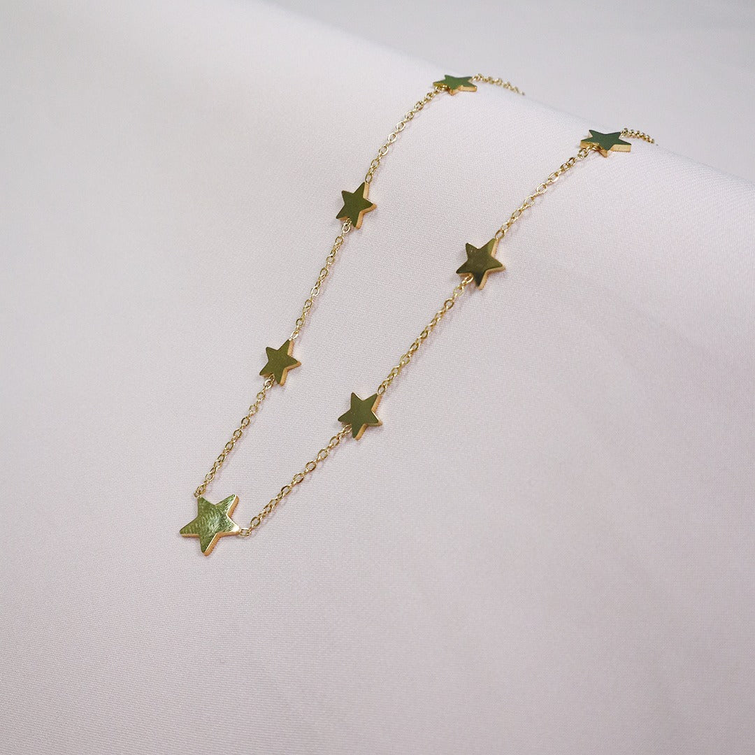 18K Gold Plated Stars Pendant Necklace (Anti-Tarnish)