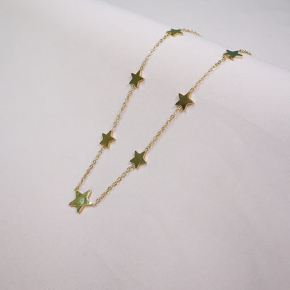 18K Gold Plated Stars Pendant Necklace (Anti-Tarnish)