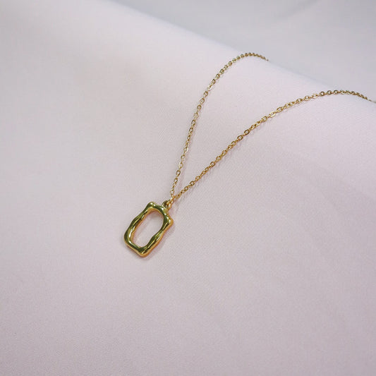 18K Gold Plated Irregular Geometric Pendant Necklace (Anti-Tarnish)