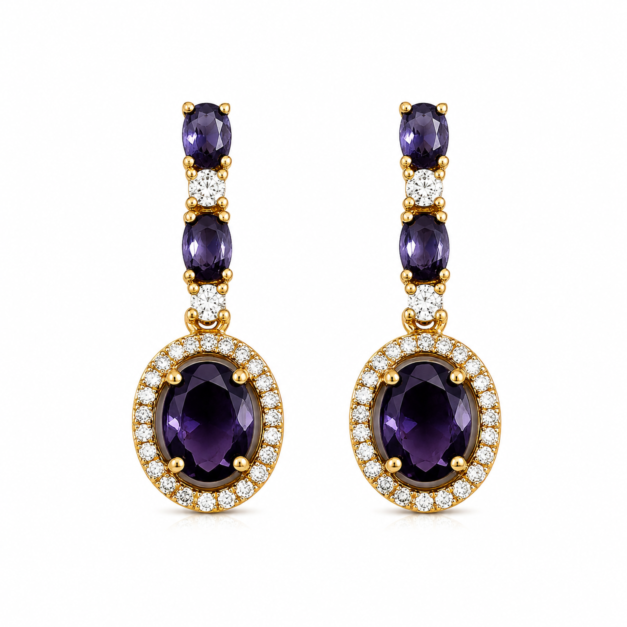 Sway CZ Stone Halo Drop Earrings for Girls & Women's