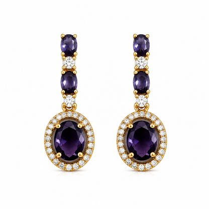Sway CZ Stone Halo Drop Earrings for Girls & Women's