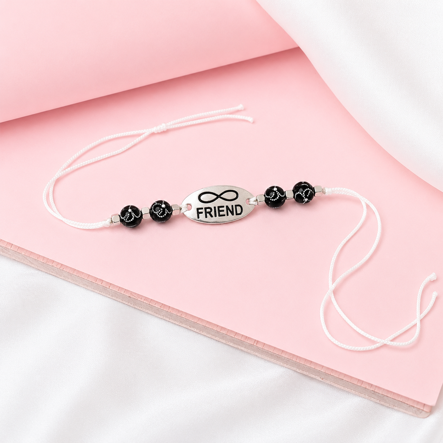 Infinity Charm With Round Floral Beaded Friendship Day Bracelets for Kids, Boys & Girls