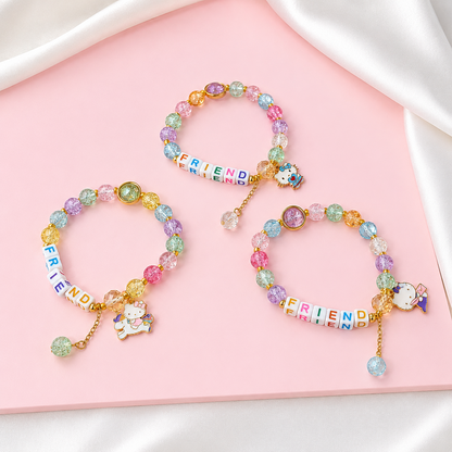 Colorful Kitty Charm Friendship Day Bracelets for Kids, Boys & Girls