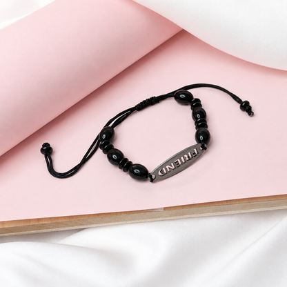Friend Metal Charm Round Bead Bracelet Friendship Day Bracelets for Kids, Boys & Girls