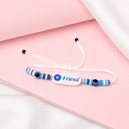Blue Striped Accents Friend Bracelet Friendship Day Bracelets for Kids, Boys & Girls