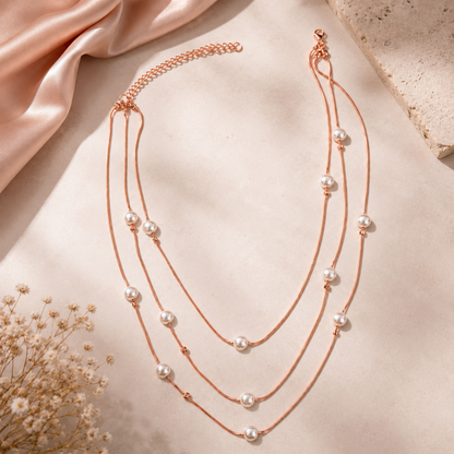 Three Layered Design Beaded Pearls Pendant for Girls & Women's
