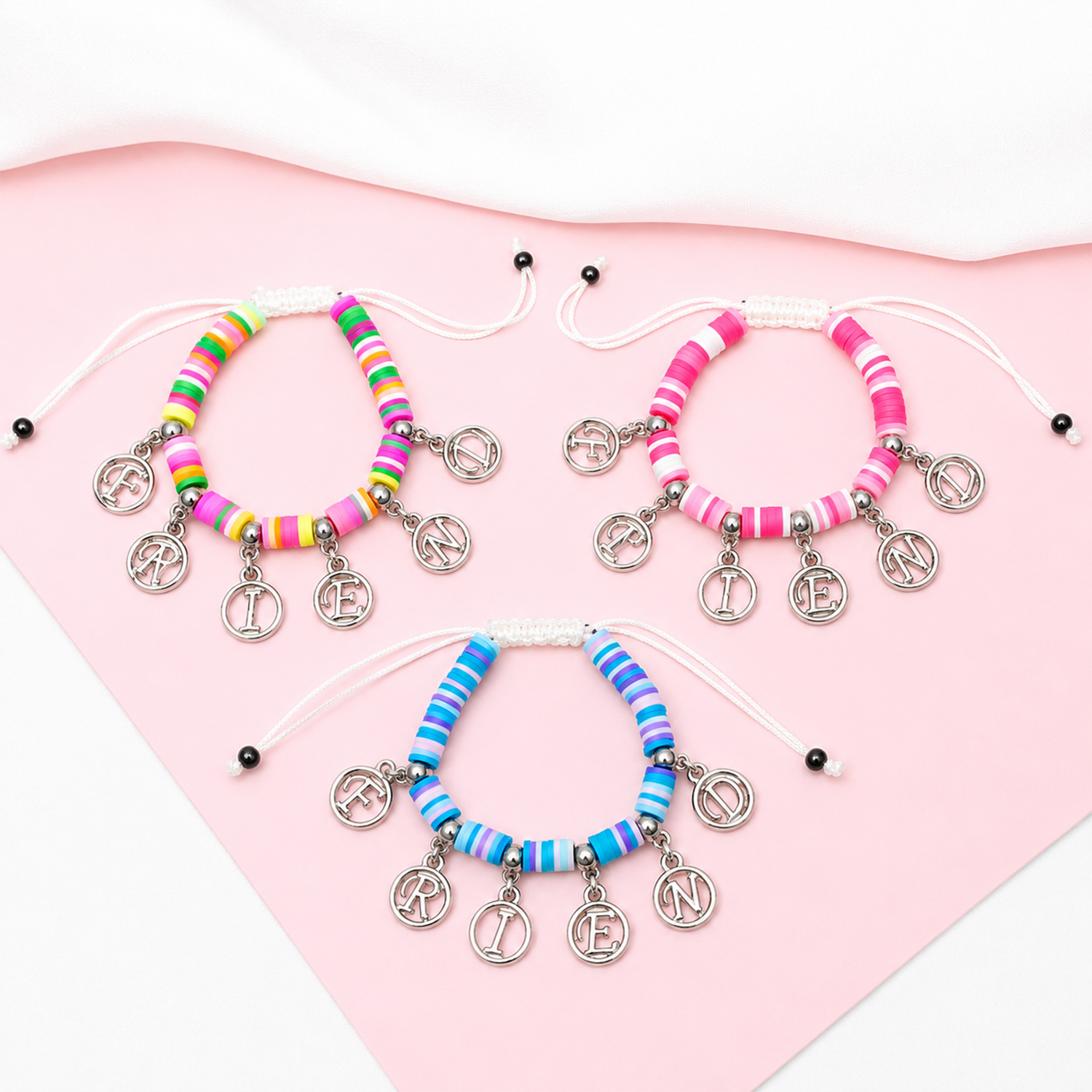 Colorful Rubber Beads Friendship Day Bracelets for Kids, Boys & Girls