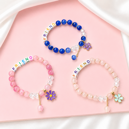 Colorful Flower Charm Friendship Day Bracelets for Kids, Boys & Girls