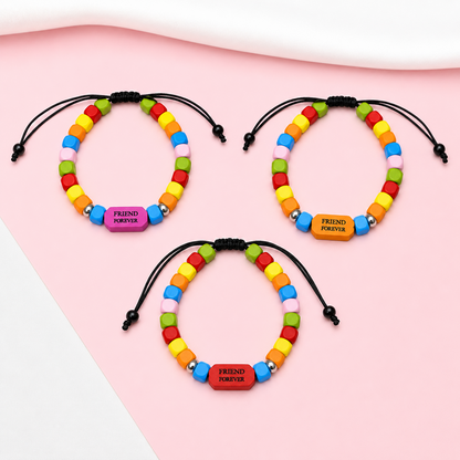 Round Square Beaded Bracelet Friendship Day Bracelets for Kids, Boys & Girls