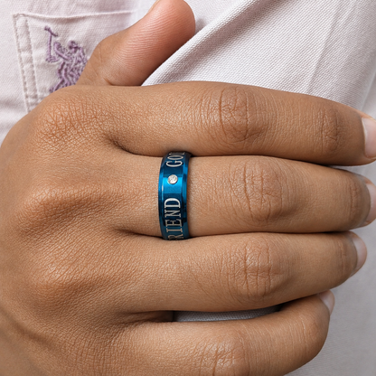 Classic Good Friend inscribed Band Ring With AD Stone for Men & Women