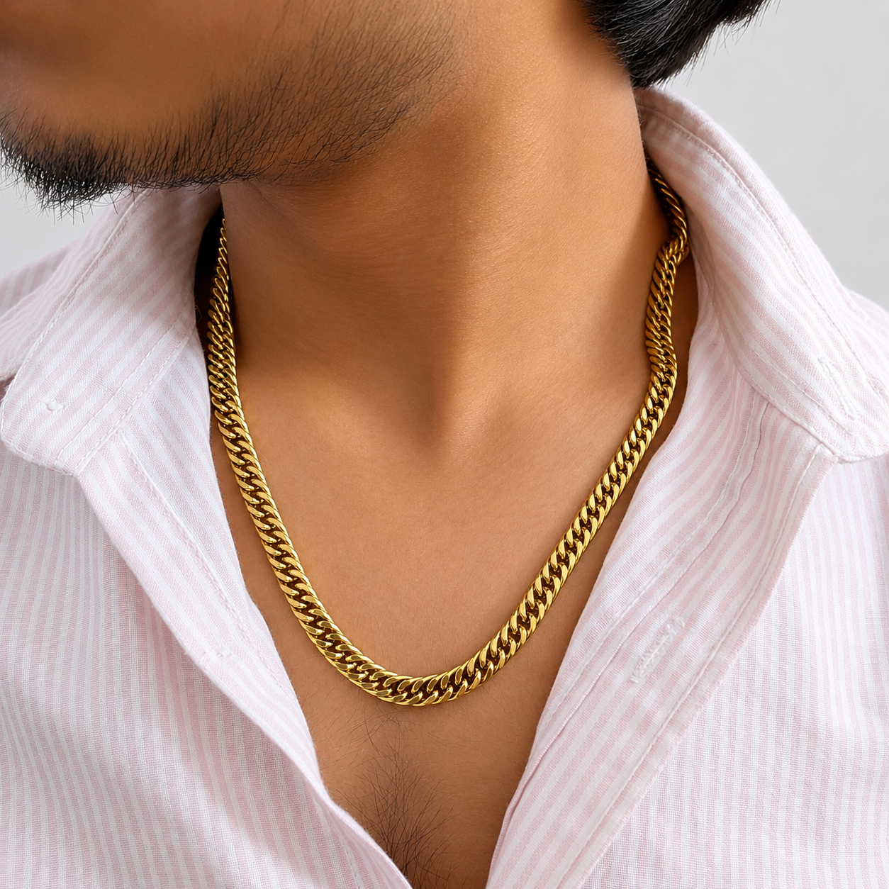 Trendy Gaze Design Clasp Stainless Steel Chain For Men & Women