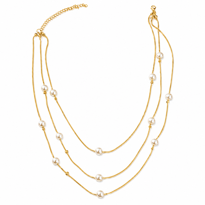 Three Layered Design Beaded Pearls Pendant for Girls & Women's