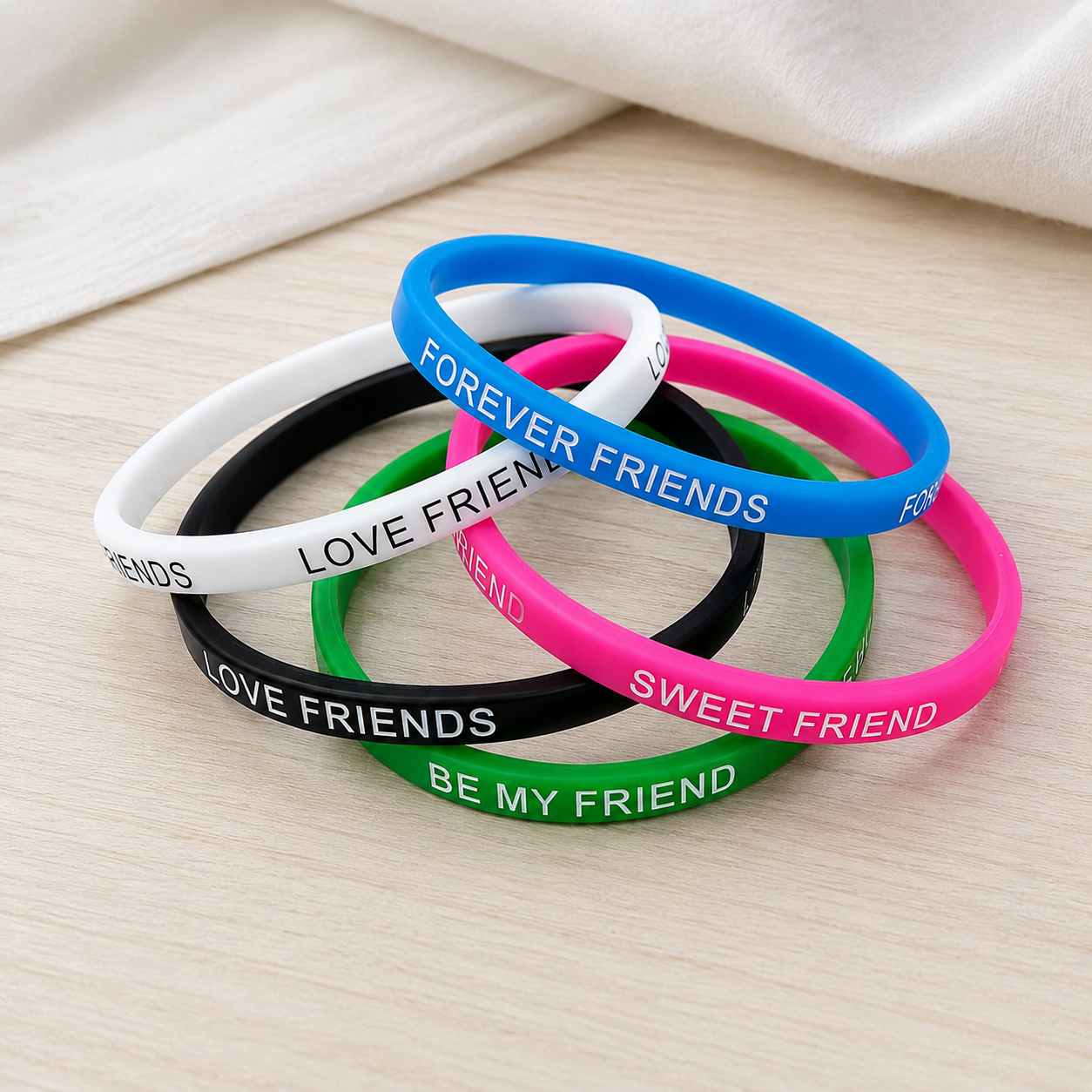 Pack of 5 Multicolor Friendship Day Bracelets for Kids