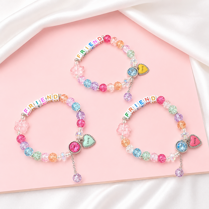 Colorful Heart Charm Friendship Day Bracelets for Kids, Boys & Girls