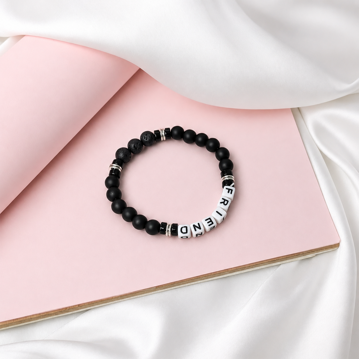 Black Matte Onyx Friendship Bracelets for Kids, Boys & Girls