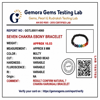 7 Chakra Karungali Bracelet for Men & Women