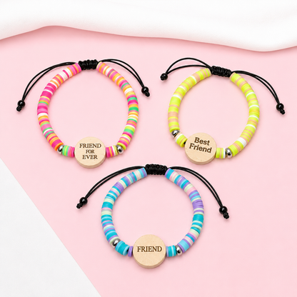 Colorful Round Rubber Beaded Bracelet Friendship Day Bracelets for Kids, Boys & Girls