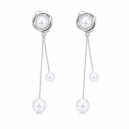 Round Spiral Mother of Pearl Drop Earrings for Women & Girls