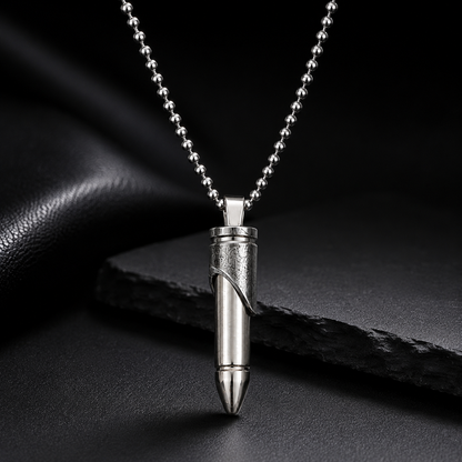 Bullet Pendant Necklace for Men & Boys with Ball Chain